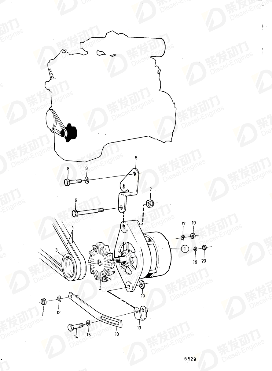 VOLVO V-belt 966869 Drawing